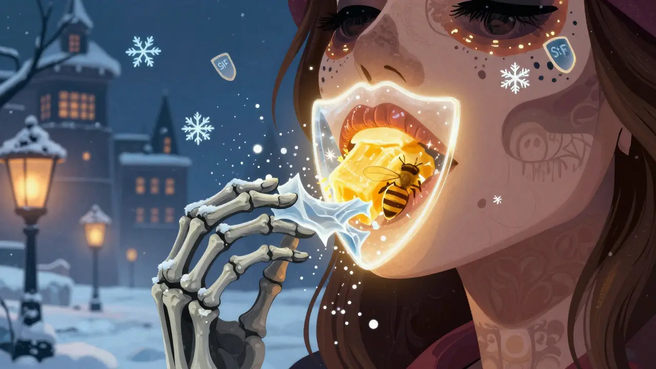 Защитный барьер из воска и масел отражает ледяные ветры в зимнем пейзаже.