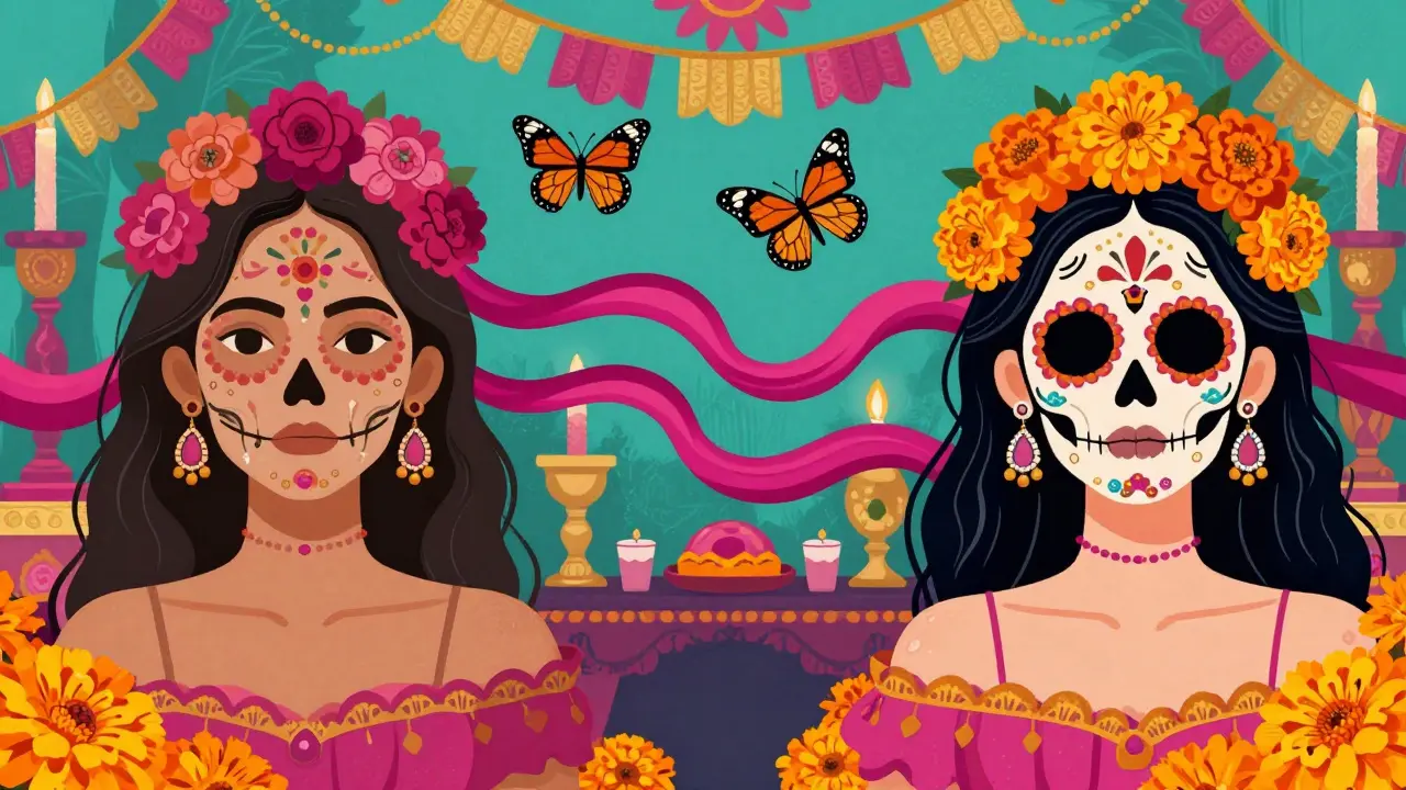 Превращение сияющей кожи в орнаменте