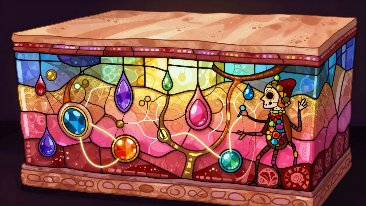 Схема увлажнения кожи с декором