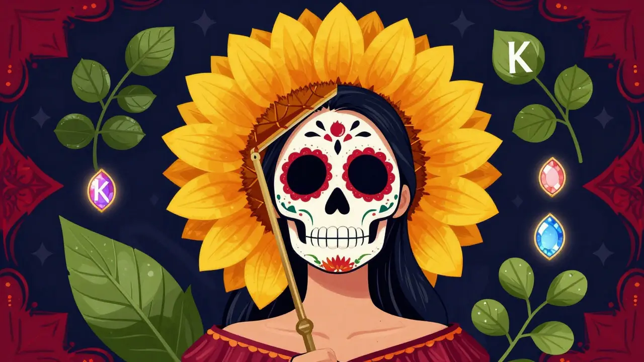 Стилизованный образ защиты кожи от солнца с подсолнухом и лечебными травами