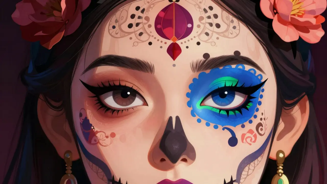 Сравнение классической и цветной графической стрелки на лице